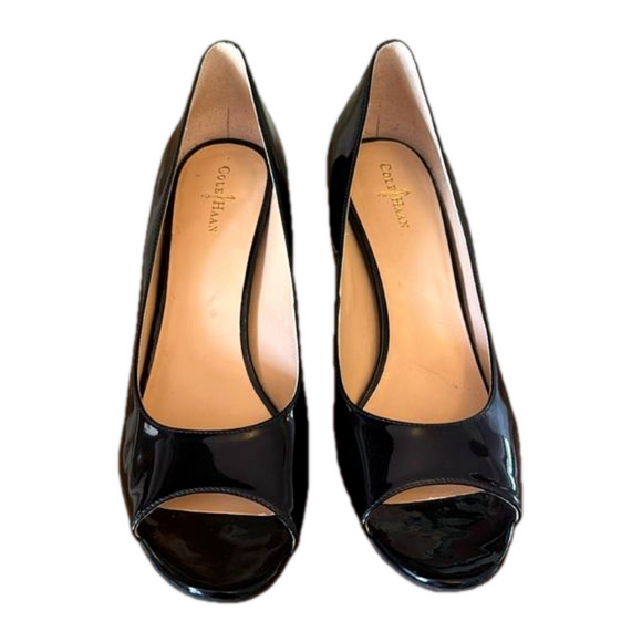 COLE HAAN Nike Air Lainey Patent Leather Peep Toe 10B 10 - Picture 2 of 11